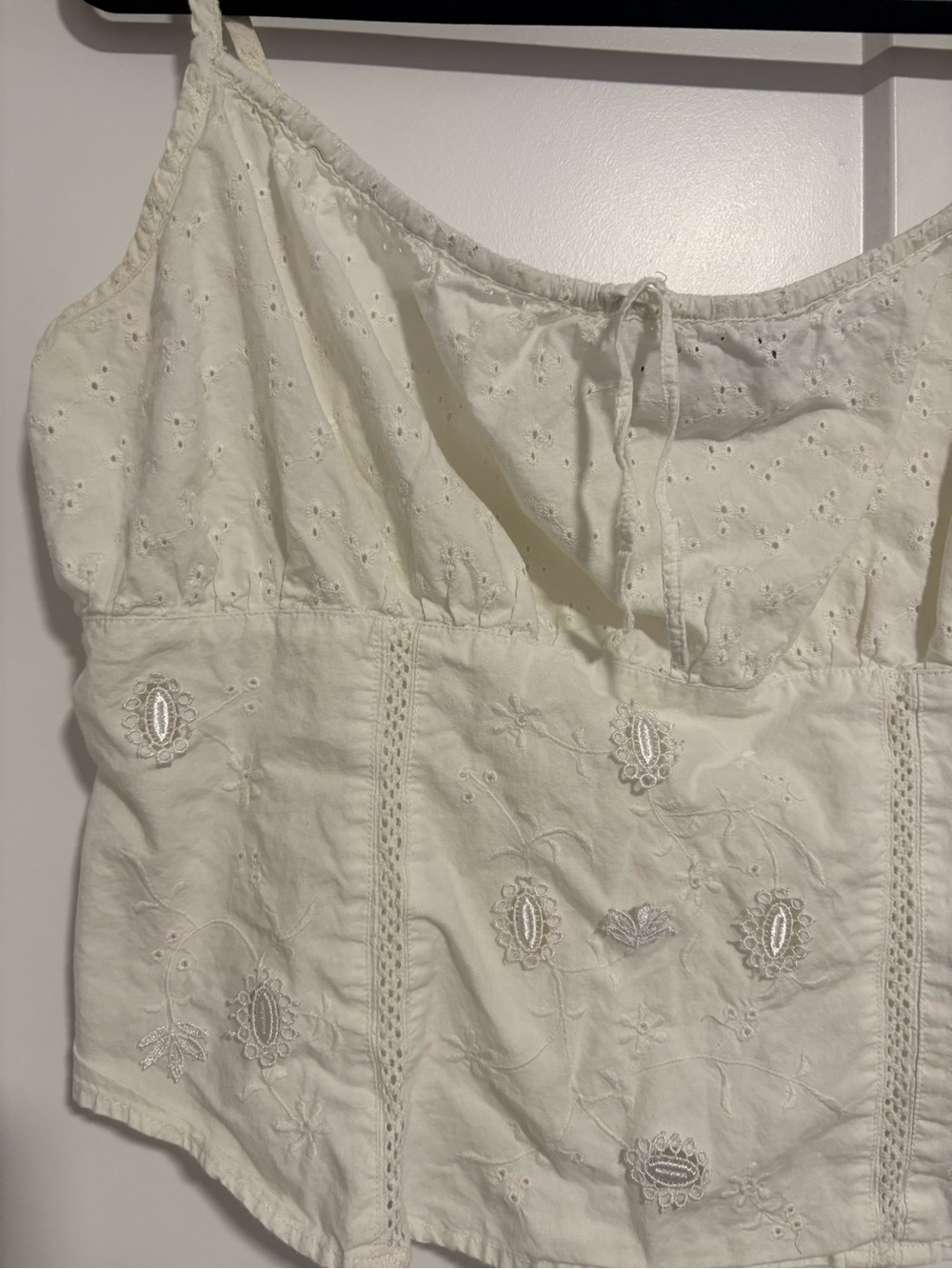 Y2K Nevada Eyelet Cotton Crop Top Sleeveless Summer Shirt Cami Plus Size 16 - Picture 3 of 9